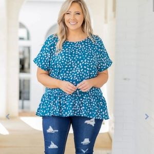 NWT - Chic Soul Top - Teal & Mauve